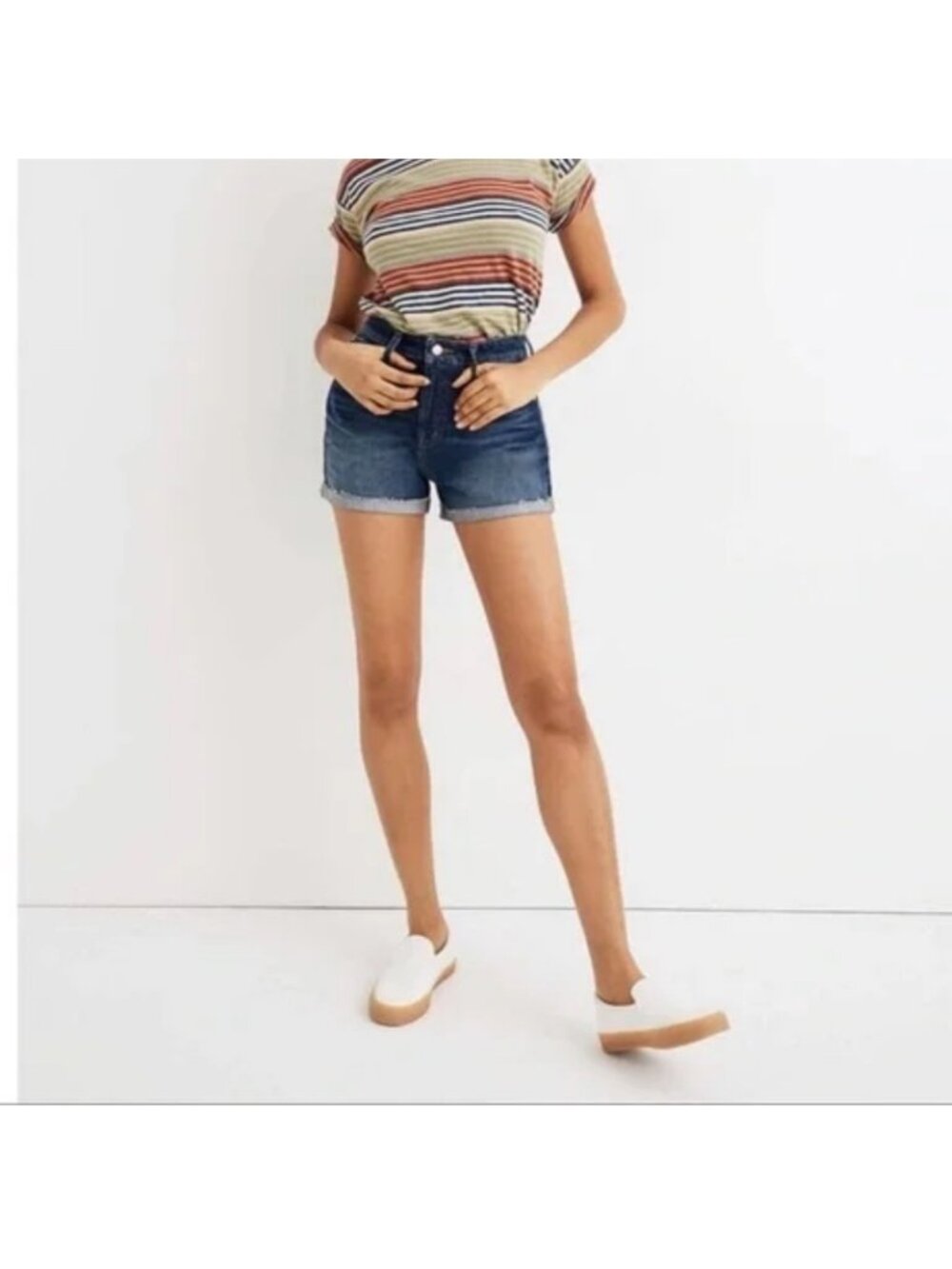Madewell Curvy High-Rise Cut Off Blue Denim Jeans Women’s Size 24